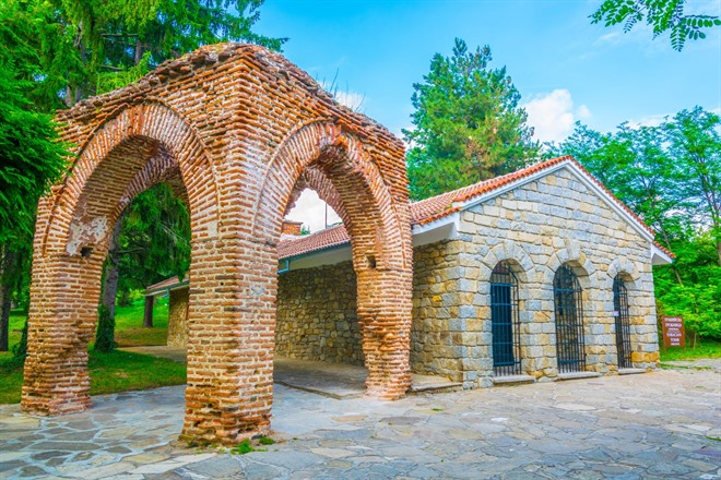 View of an ancient thracian tomb in Kazanlak, Bulgaria