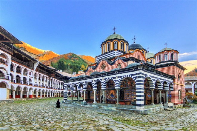 Beautiful view of the Orthodox Rila Monastery