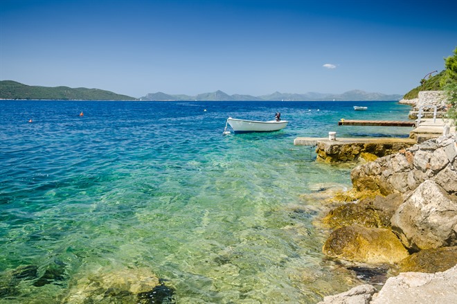 Adriatic sea bay rock near Slano, Croatia