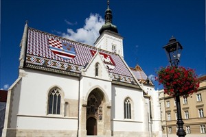 The colorful roof of one of Zagreb's landmarks